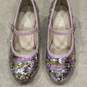 Sparkly Sequin Toddler Mermaid Kitten Heel Shoes 12.5 (EU30)